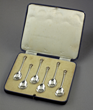Salisbury Seal Top Silver Coffee Spoons (Set of 6) - Netherhampton Horde